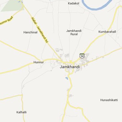 satellite map image of Jamkhandi( Jamkhandi,Karnataka ಉಪಗ್ರಹ ನಕ್ಷೆ ಚಿತ್ರ )