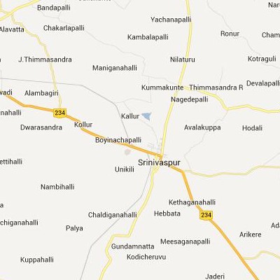 satellite map image of Srinivaspur( Srinivaspur,Karnataka ಉಪಗ್ರಹ ನಕ್ಷೆ ಚಿತ್ರ )