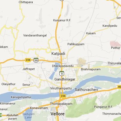 satellite map image of Katpadi( Katpadi,tamilnadu செயற்கைக்கோள் வரைபடம் படம்)