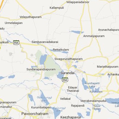 satellite map image of Surandai( Surandai,tamilnadu செயற்கைக்கோள் வரைபடம் படம்)
