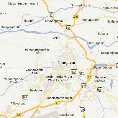 satellite map image of Thanjavur( Thanjavur,tamilnadu செயற்கைக்கோள் வரைபடம் படம்)