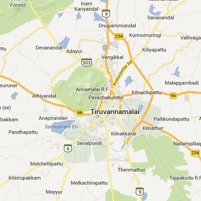 satellite map image of Tiruvannamalai( Tiruvannamalai,tamilnadu செயற்கைக்கோள் வரைபடம் படம்)