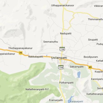 satellite map image of Usilampatti( Usilampatti,tamilnadu செயற்கைக்கோள் வரைபடம் படம்)